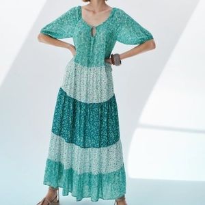 Zara floral print tiered dress